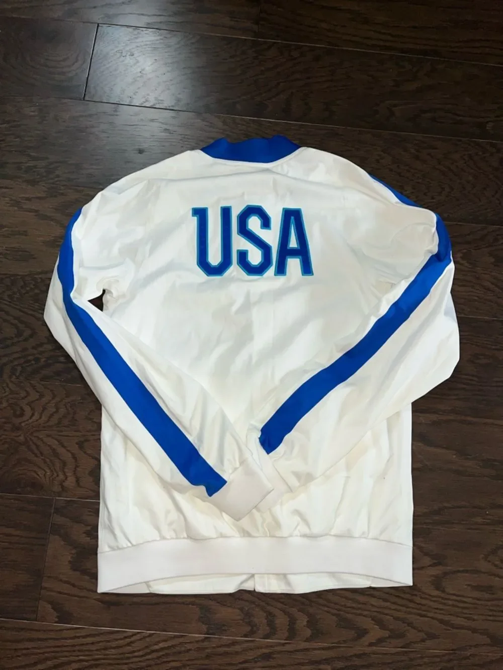 New Nike vintage White w/shield mens Team USA MNT Soccer Jacket S White Blue B